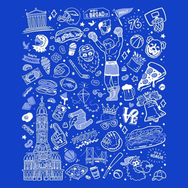 Philly Icons (Blue) - Tote Bag For Cheap - Image 2
