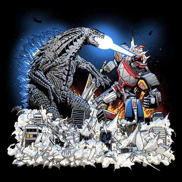 Mega Kaiju Battle - Throw Pillow Online Hot Sale - Image 2
